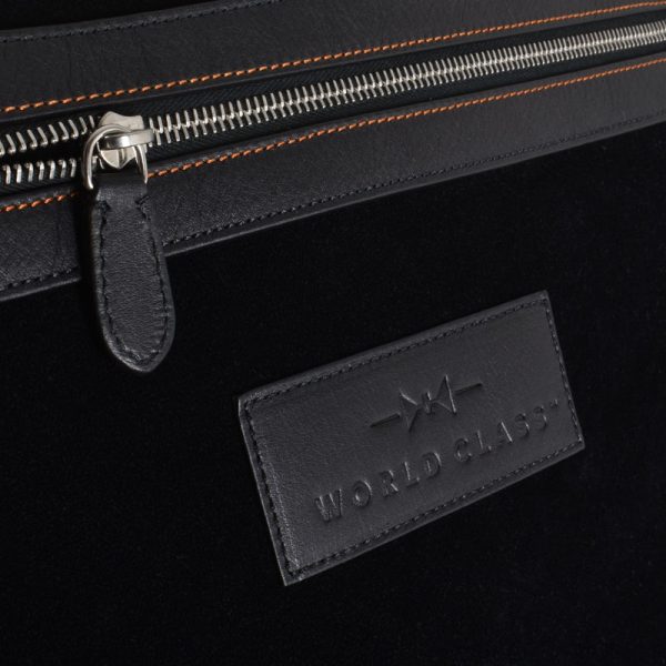 Luxury Leather Cabin Suitcase Black Italian Leather 2