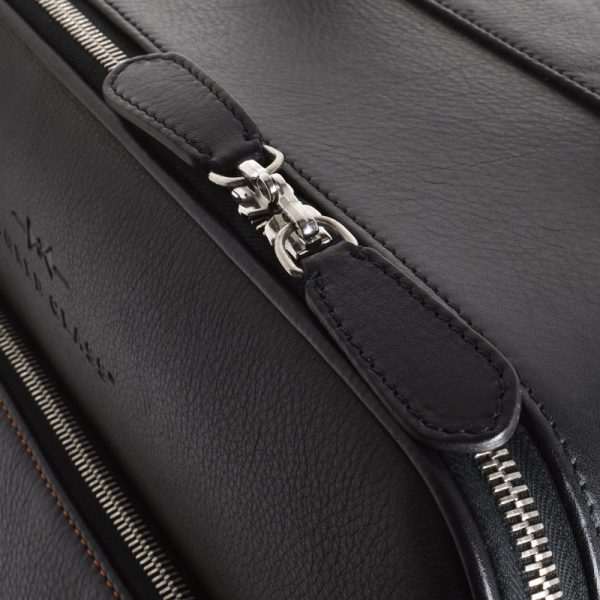 Luxury Leather Cabin Suitcase Black Italian Leather 6