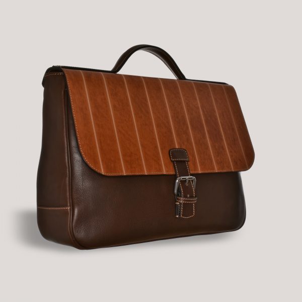 briefcase riviera leather wood angle