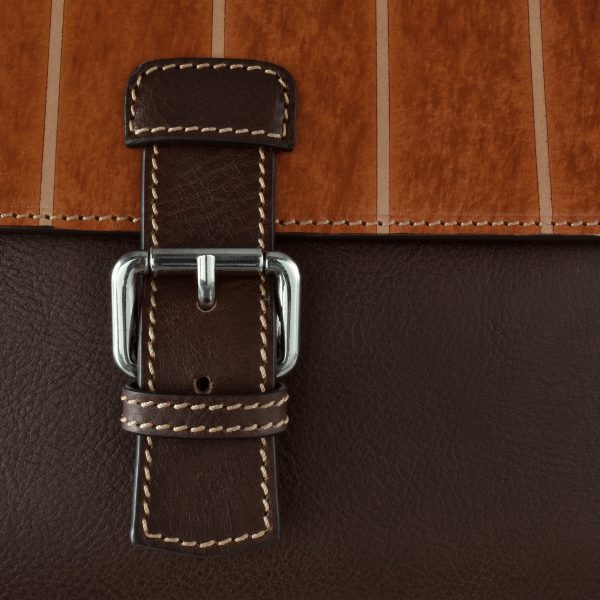 briefcase riviera leather wood detail