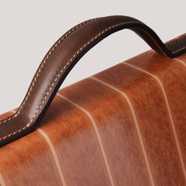 briefcase riviera leather wood handle