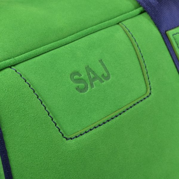 tuscan suede gto holdall lime initials